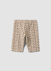 OVS Beige Organic Cotton Skinny Cycling Shorts With Heart Print For Girls