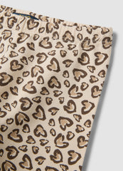 OVS Beige Organic Cotton Skinny Cycling Shorts With Heart Print For Girls