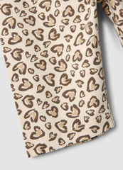 OVS Beige Organic Cotton Skinny Cycling Shorts With Heart Print For Girls