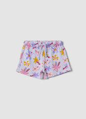 OVS Multicolour Pure Organic Cotton Floral Shorts For Girls