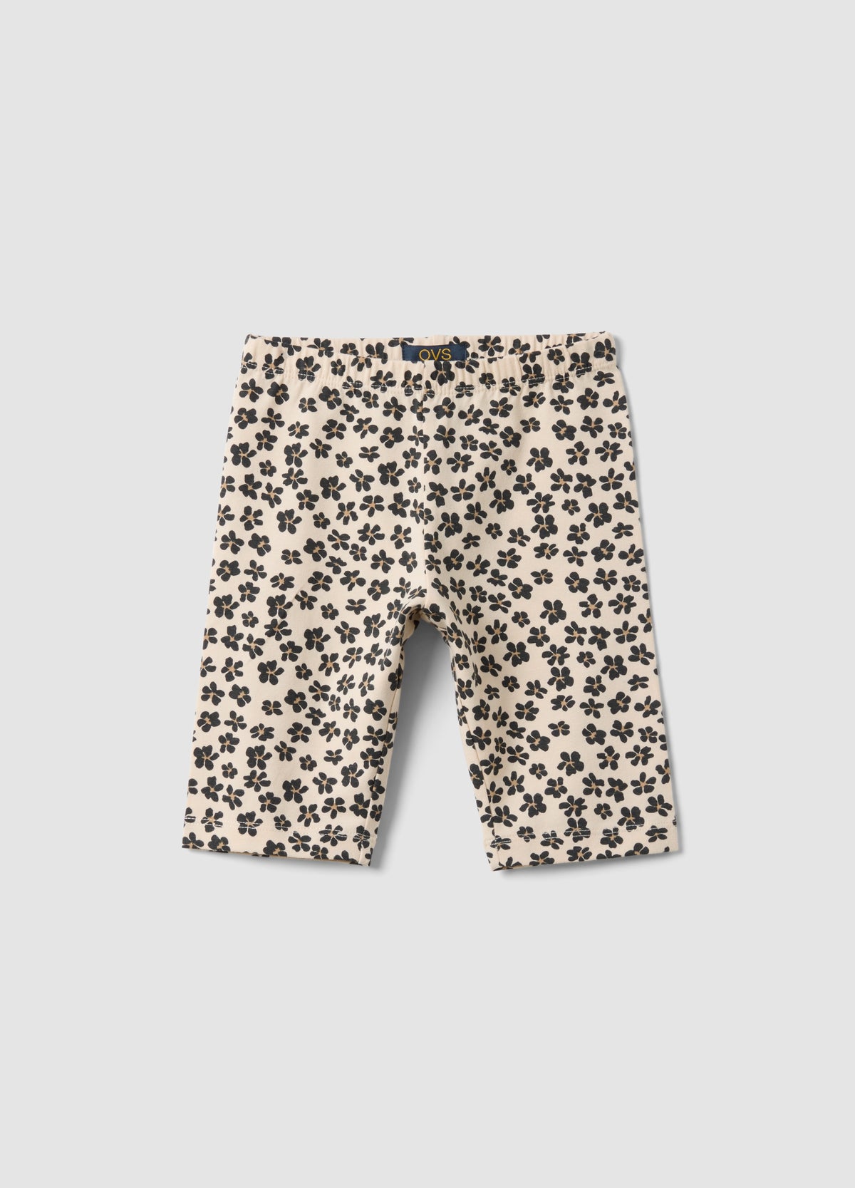 OVS Beige Organic Cotton Shorts With Floral Print