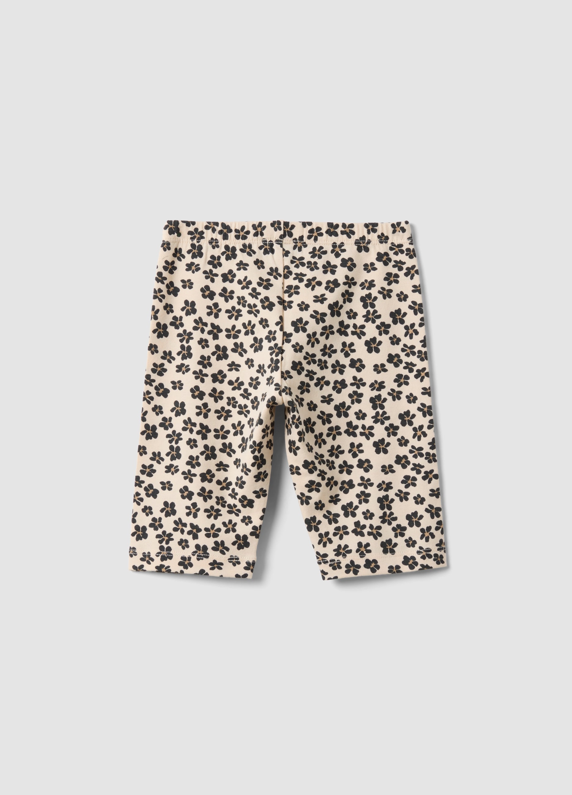OVS Beige Organic Cotton Shorts With Floral Print
