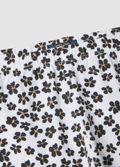 OVS White Organic Cotton Shorts With Floral Print