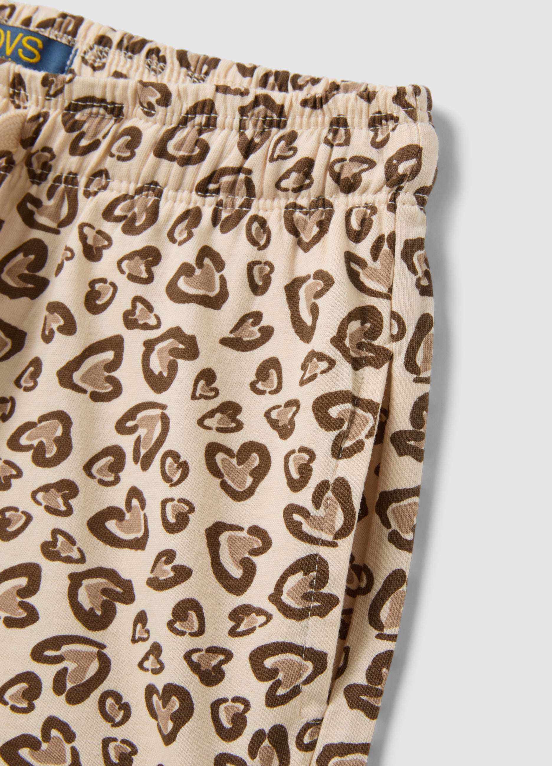 OVS Beige Pure Cotton Shorts With Heart Print