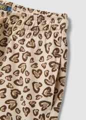 OVS Beige Pure Cotton Shorts With Heart Print