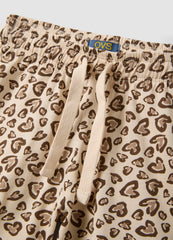 OVS Beige Pure Cotton Shorts With Heart Print