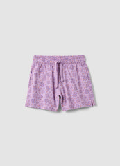 OVS Purple Pure Cotton Shorts With Floral Print