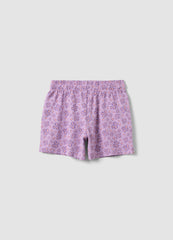 OVS Purple Pure Cotton Shorts With Floral Print