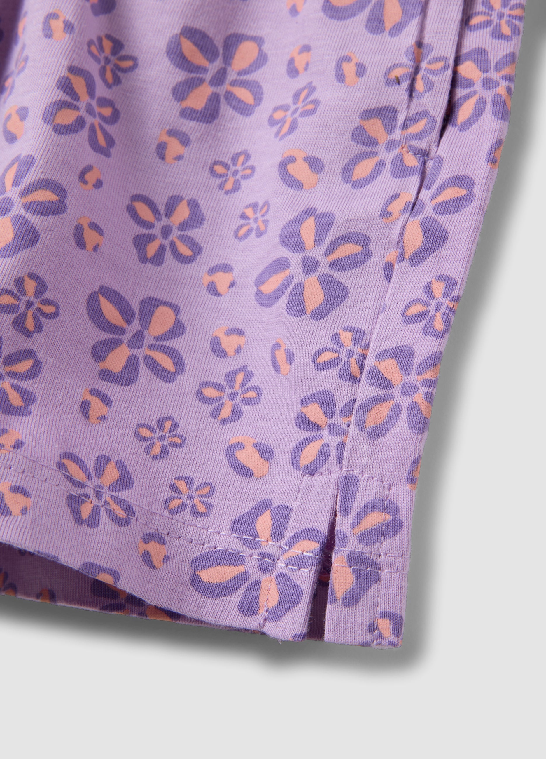 OVS Purple Pure Cotton Shorts With Floral Print