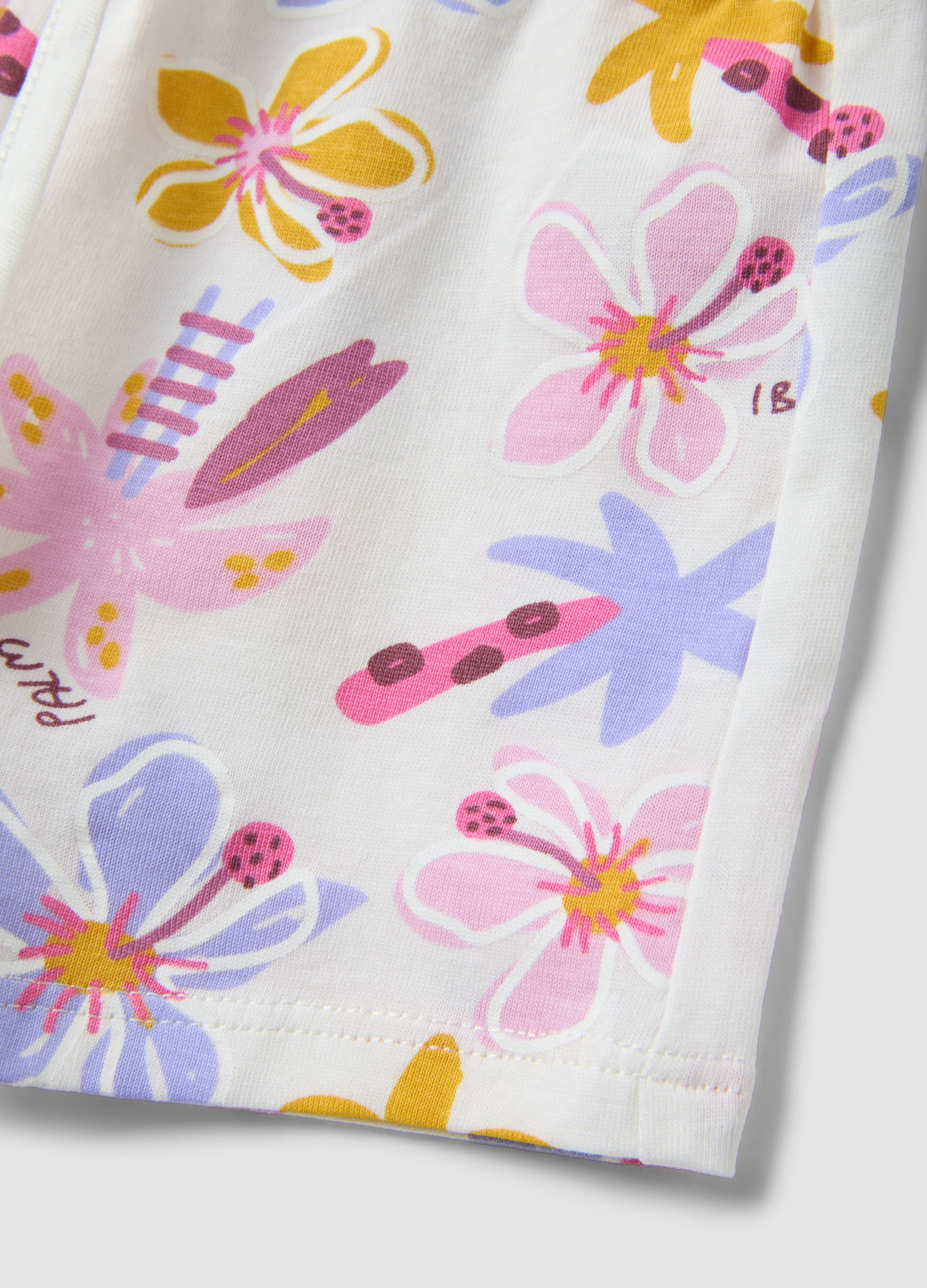 OVS Multicolour Organic Cotton Floral Shorts For Baby Girl