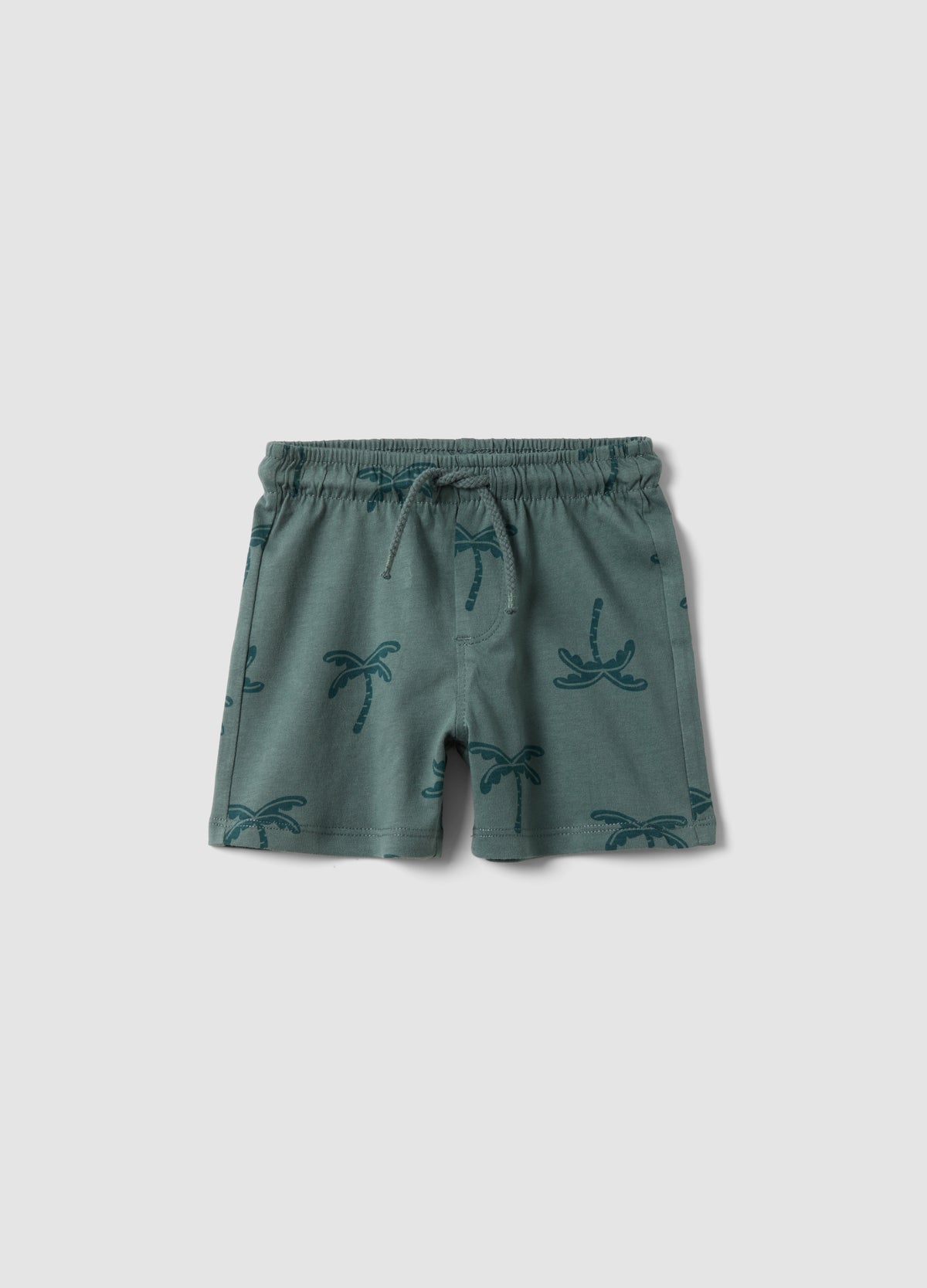 OVS Green Organic Cotton Shorts With Palm Print