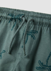 OVS Green Organic Cotton Shorts With Palm Print