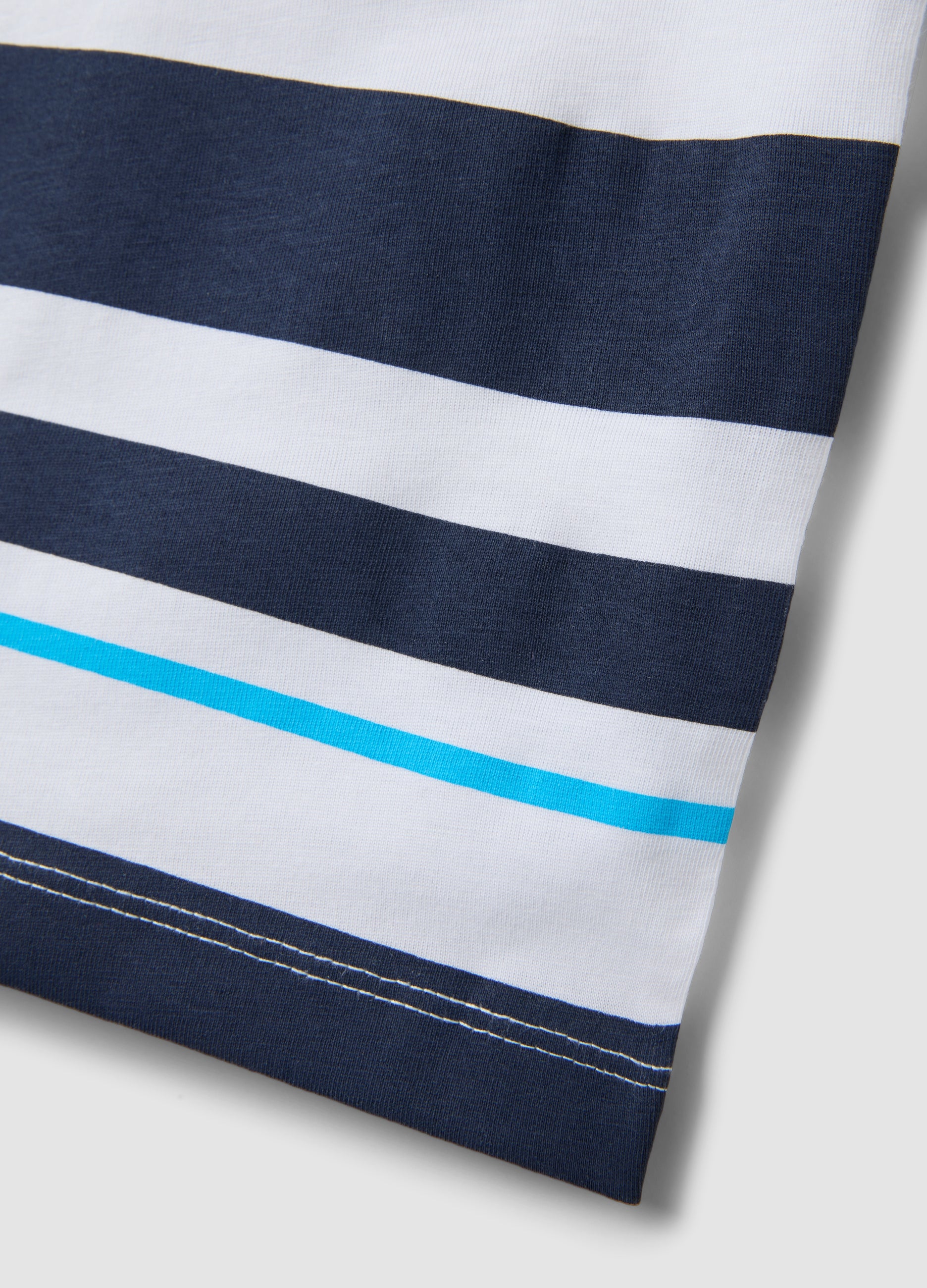 OVS Blue And White Striped Pure Cotton Boys’ Vest, Regular Fit