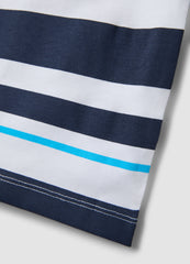 OVS Blue And White Striped Pure Cotton Boys’ Vest, Regular Fit