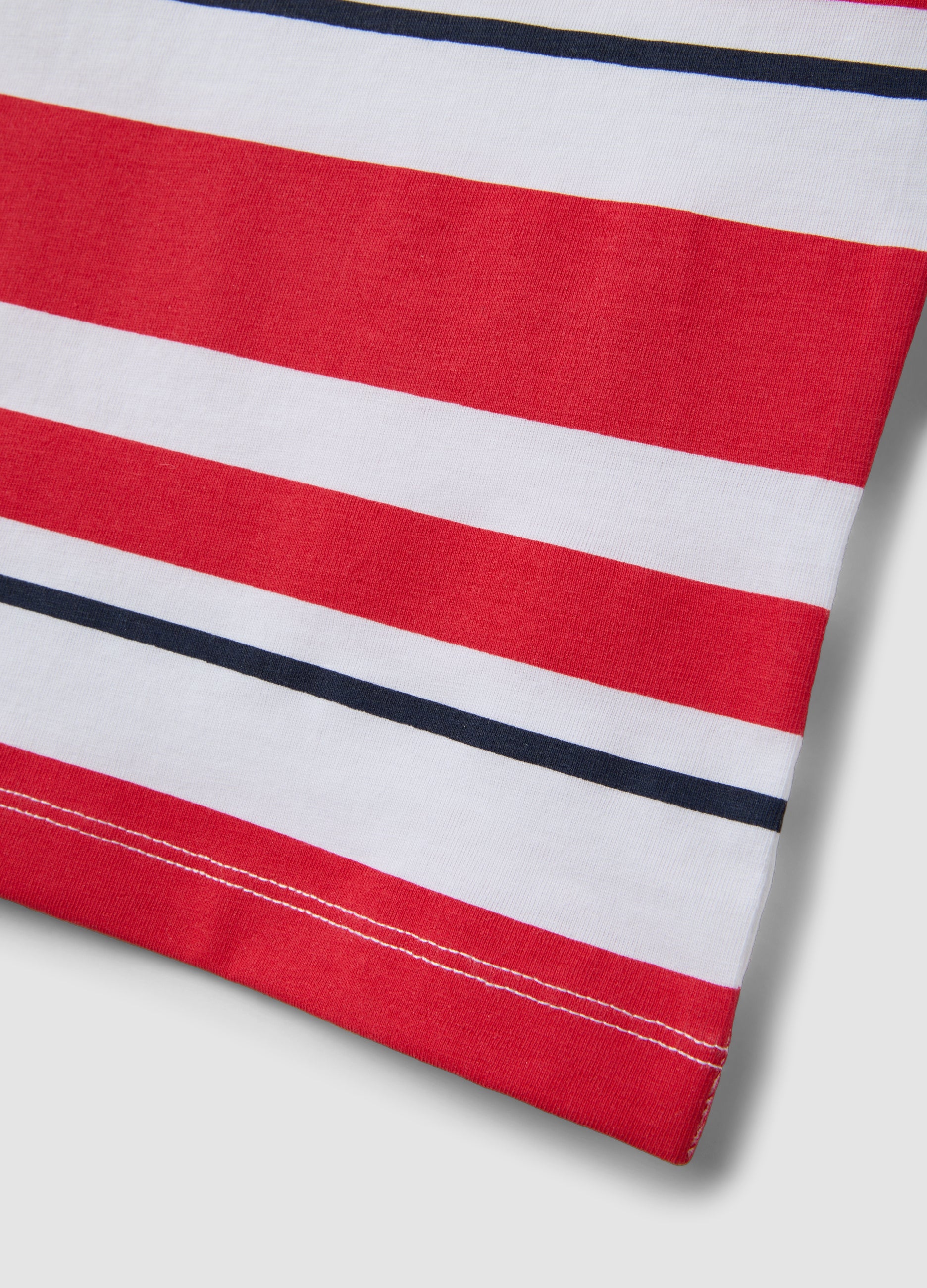 OVS Boys' White Vest With Red Stripes In Pure Cotton, Regular Fit