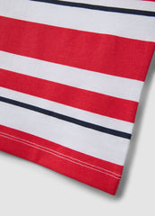 OVS Boys' White Vest With Red Stripes In Pure Cotton, Regular Fit