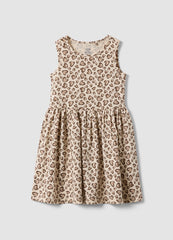 OVS Beige Pure Cotton Mini Dress With Heart Print