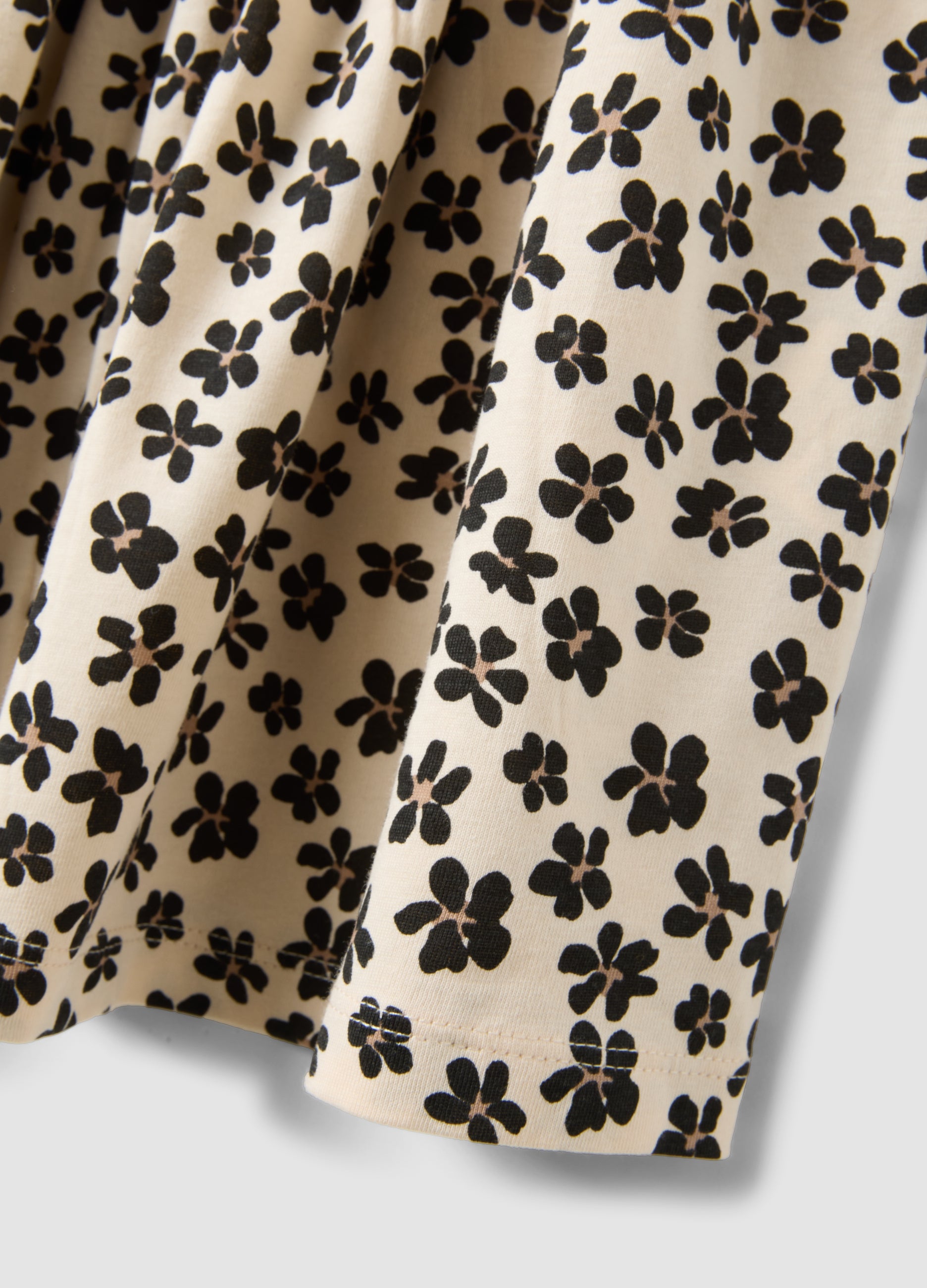 OVS Beige Pure Cotton Dress With Floral Print