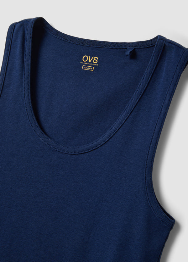 OVS Blue Pure Cotton Vest Top