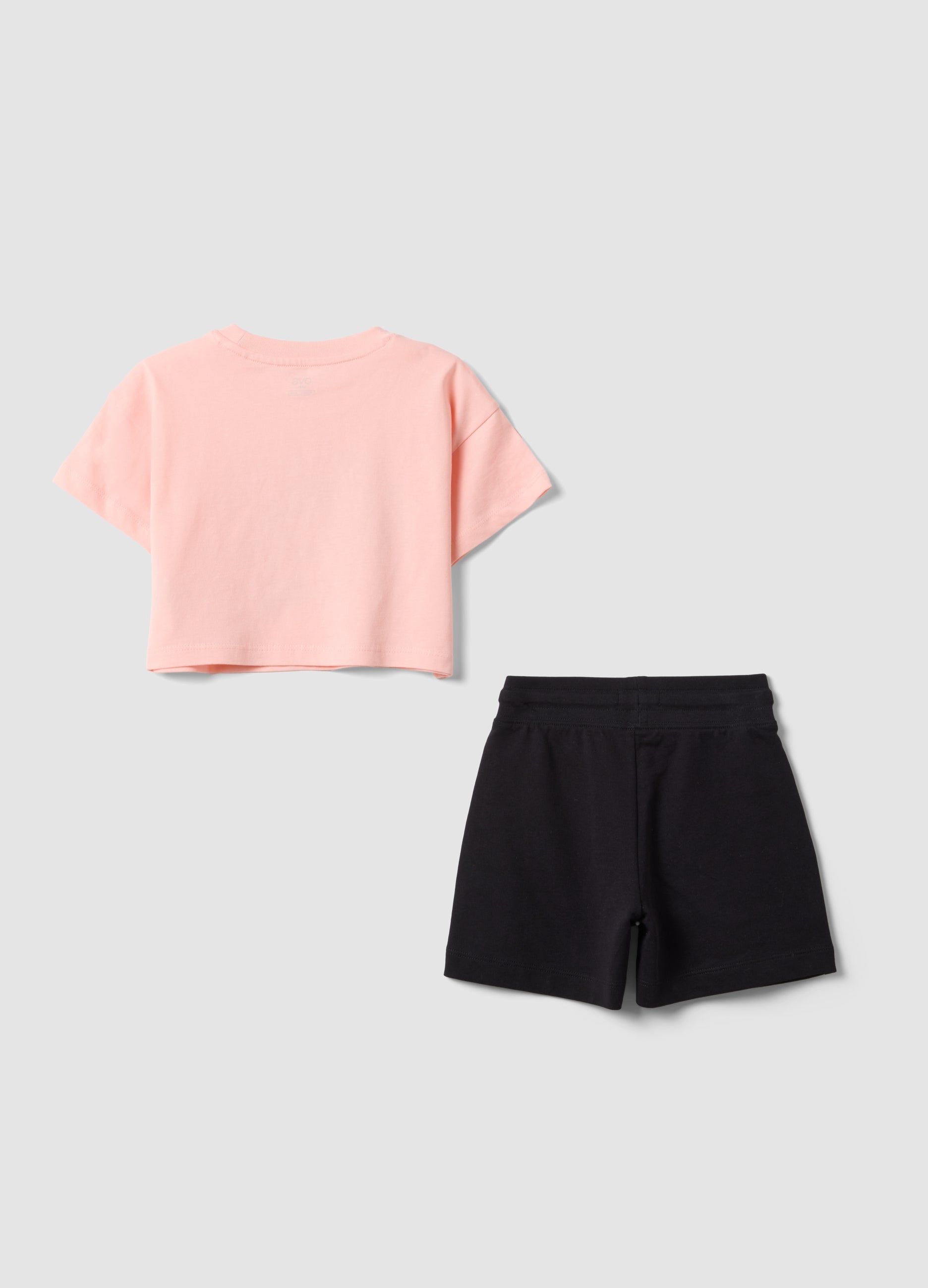 OVS Pink Pure Cotton Set With T-Shirt And Shorts