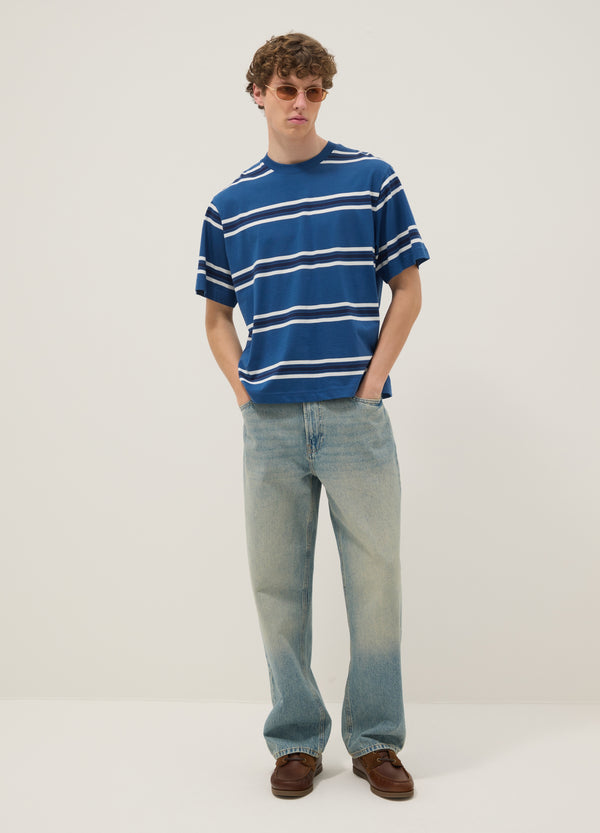 OVS Blue Striped Pure Cotton T-Shirt