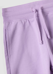 OVS White And Purple Pure Cotton Jogging Set For Girls, Regular Fit