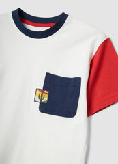 OVS White And Blue Pure Cotton Set With T-Shirt And Shorts
