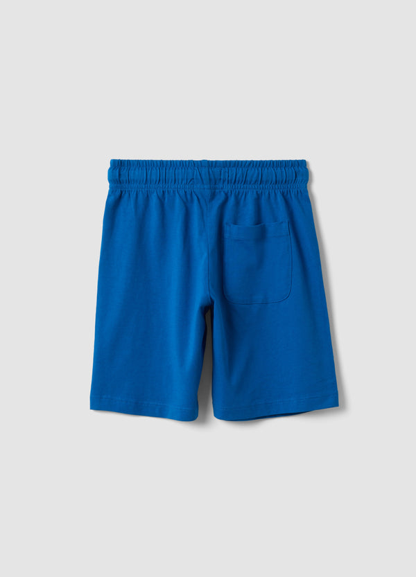 OVS Blue Organic Cotton Shorts With Elasticated Waist