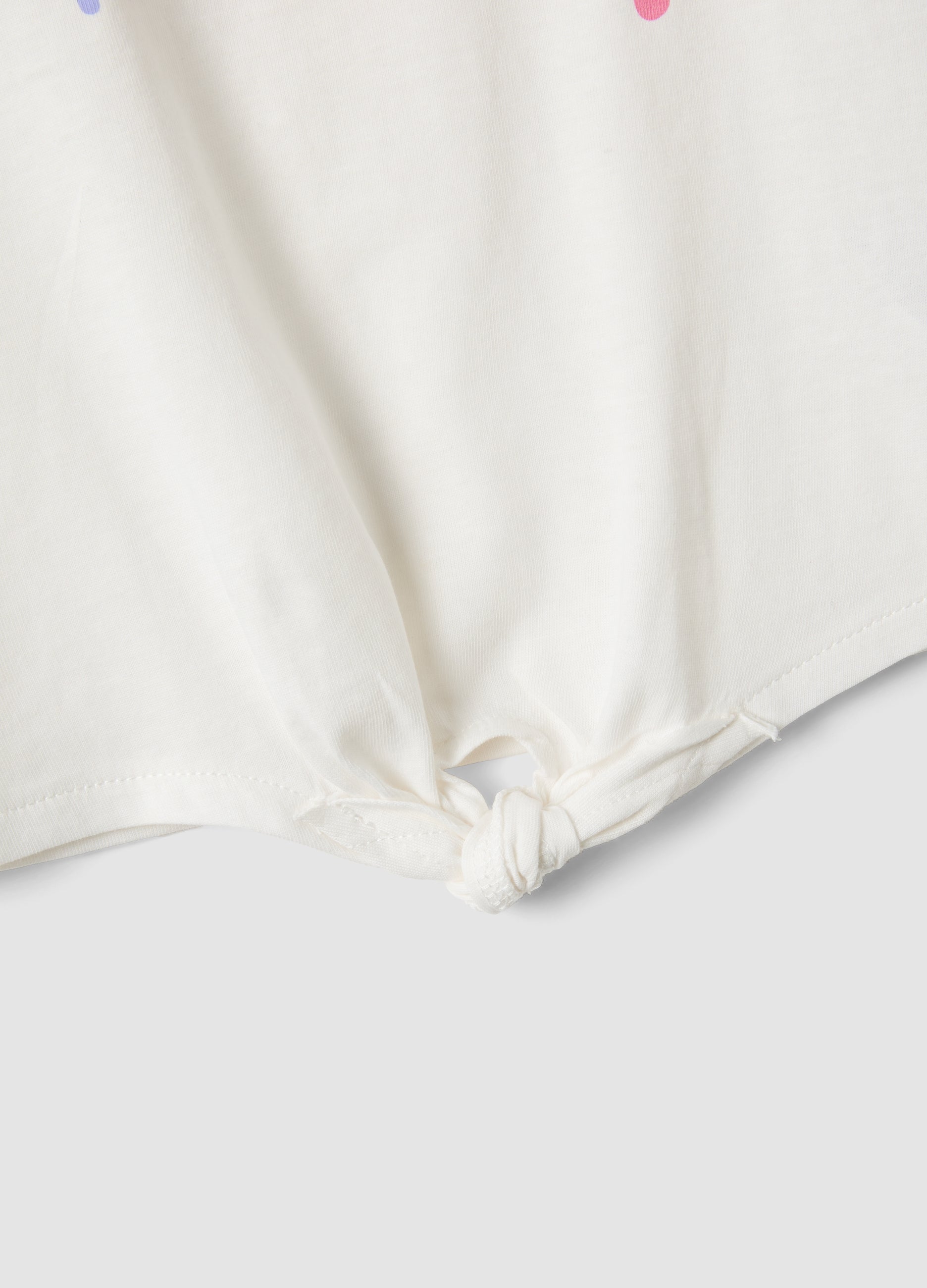OVS White Organic Cotton Tank Top With Front Tie Detail