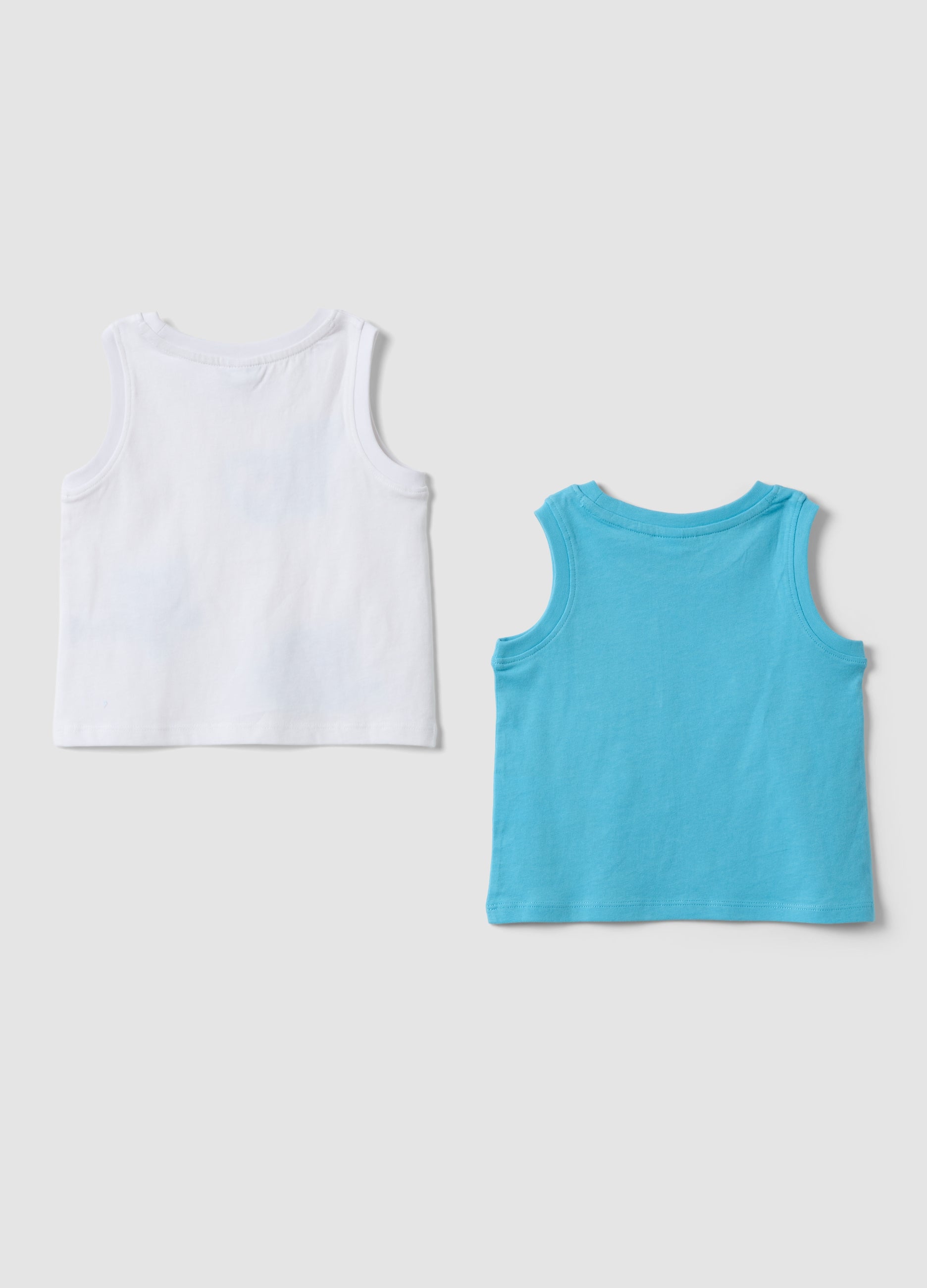 OVS 2-Pack Of Light Blue Pure Cotton Tank Tops
