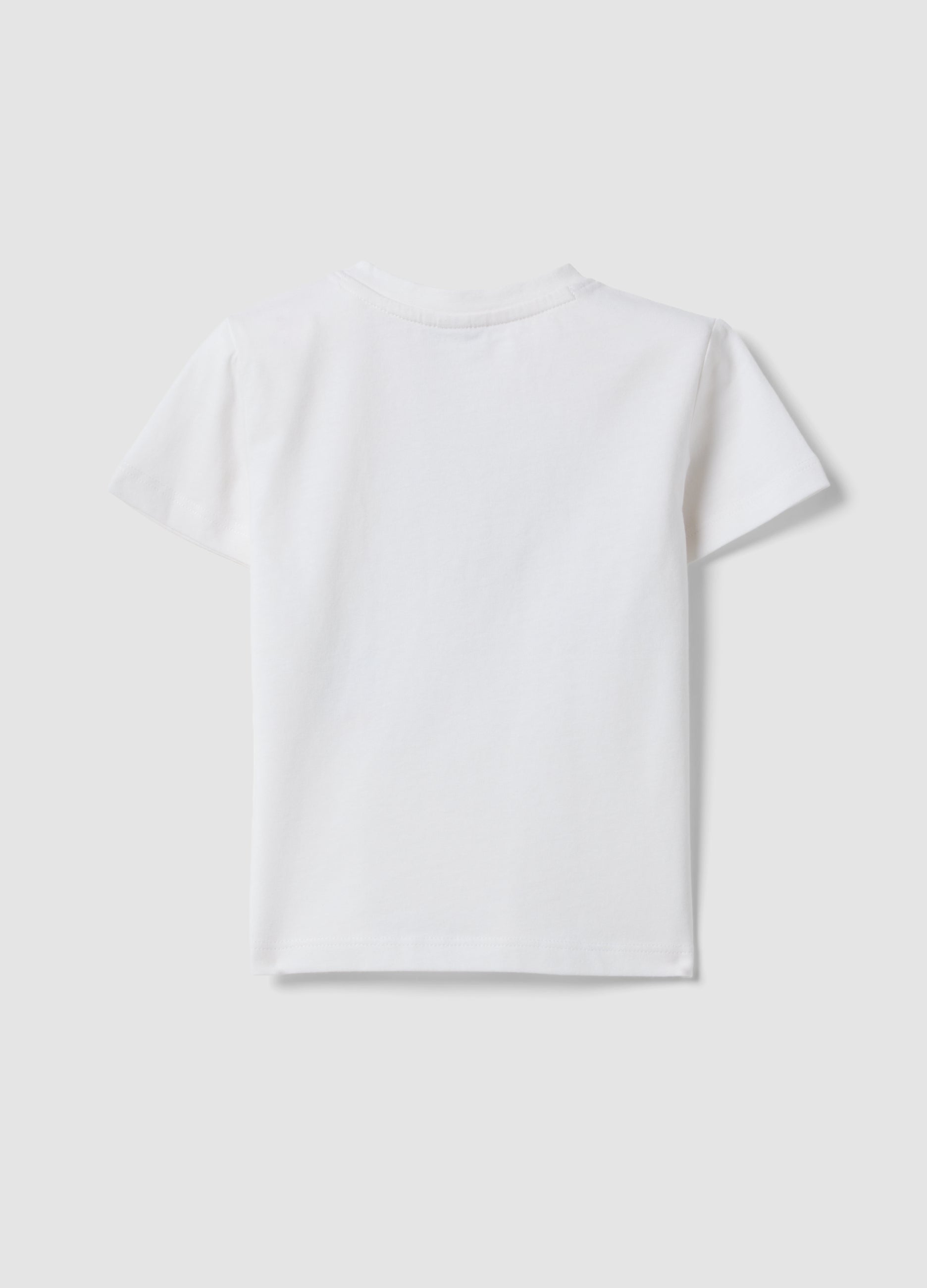 OVS White Short-Sleeve Pure Cotton T-Shirt