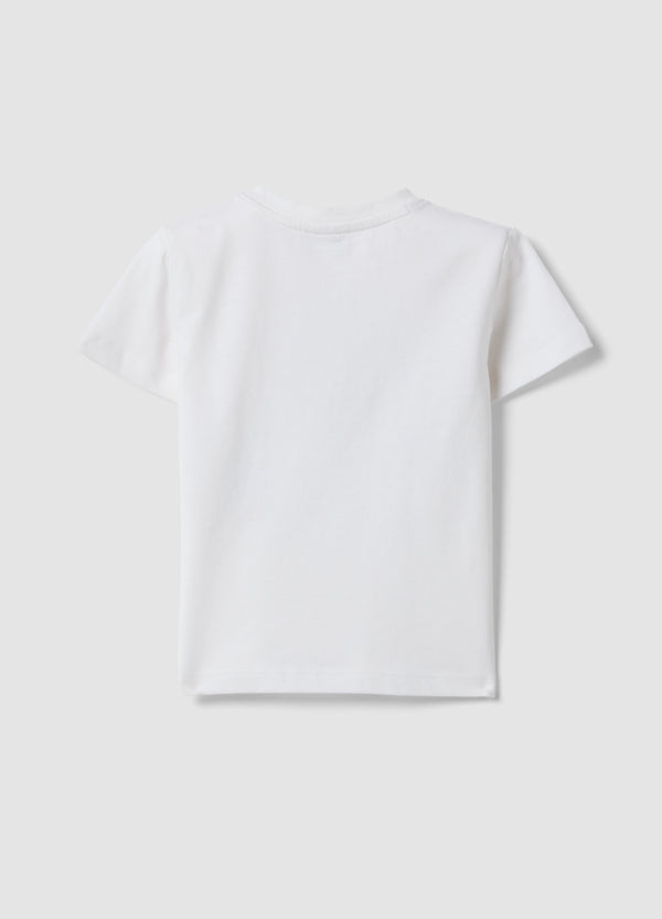 OVS White Short-Sleeve Pure Cotton T-Shirt