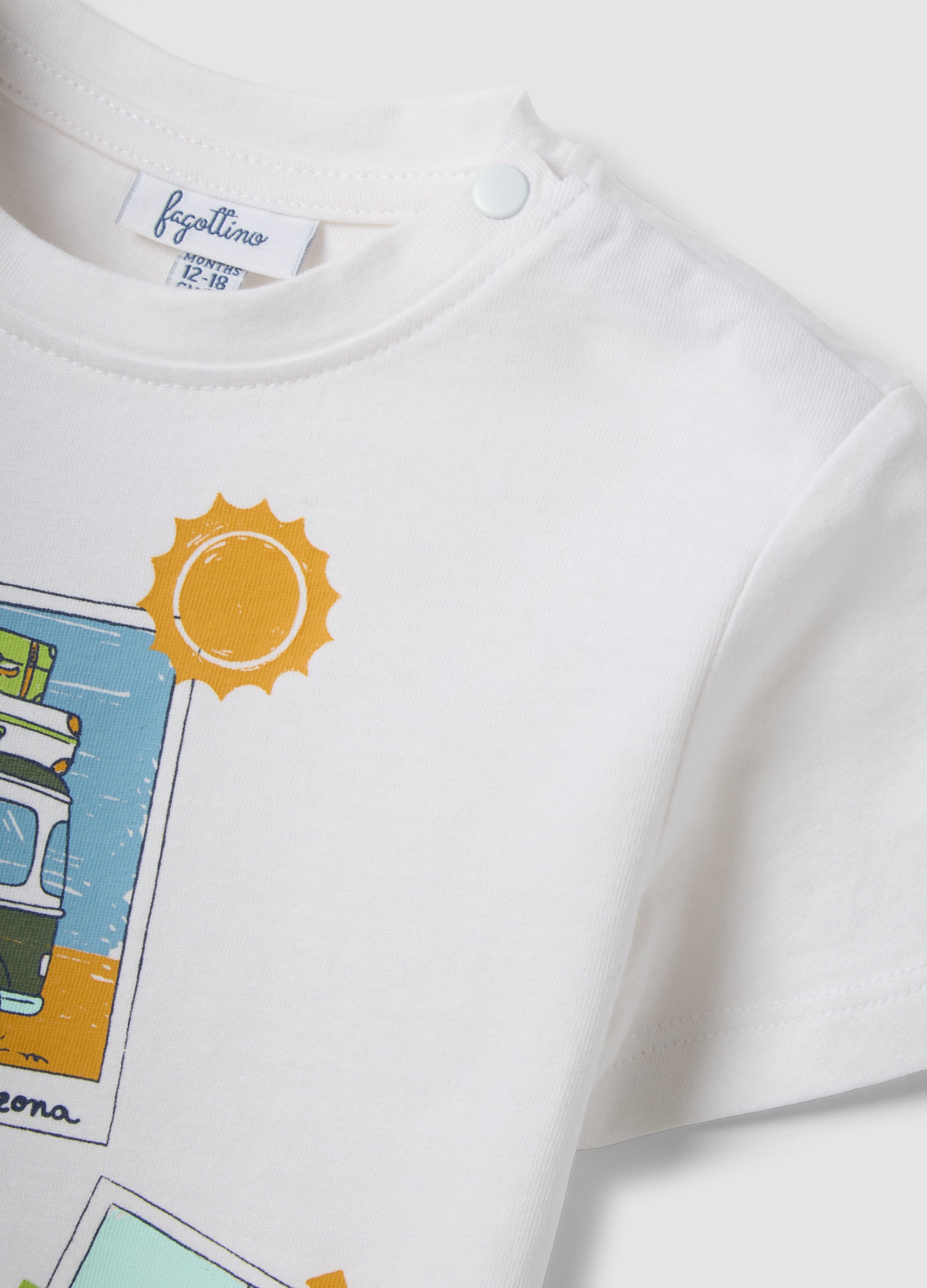 OVS White Short-Sleeve Pure Cotton T-Shirt
