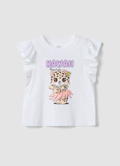 OVS White Organic Cotton Tank Top With Ruffle Sleeves