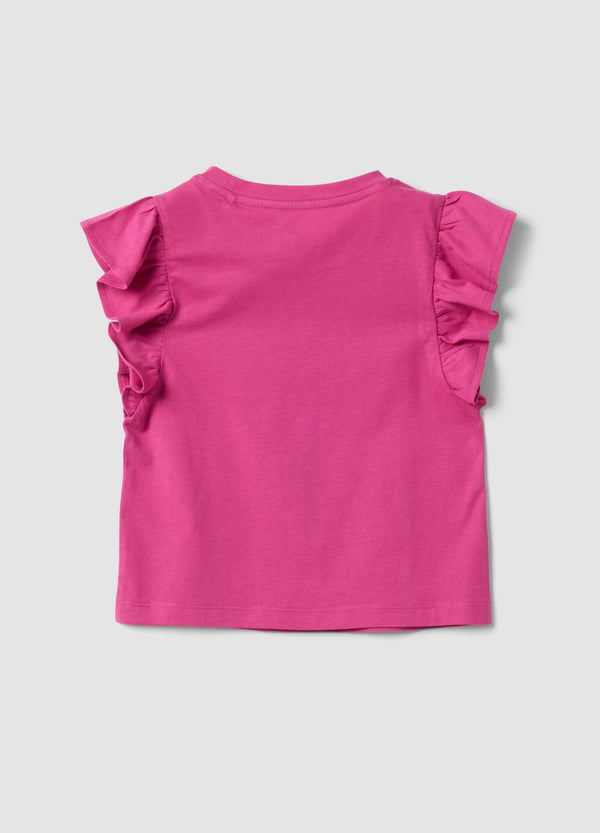 OVS Pink Organic Cotton Vest Top With Ruffles