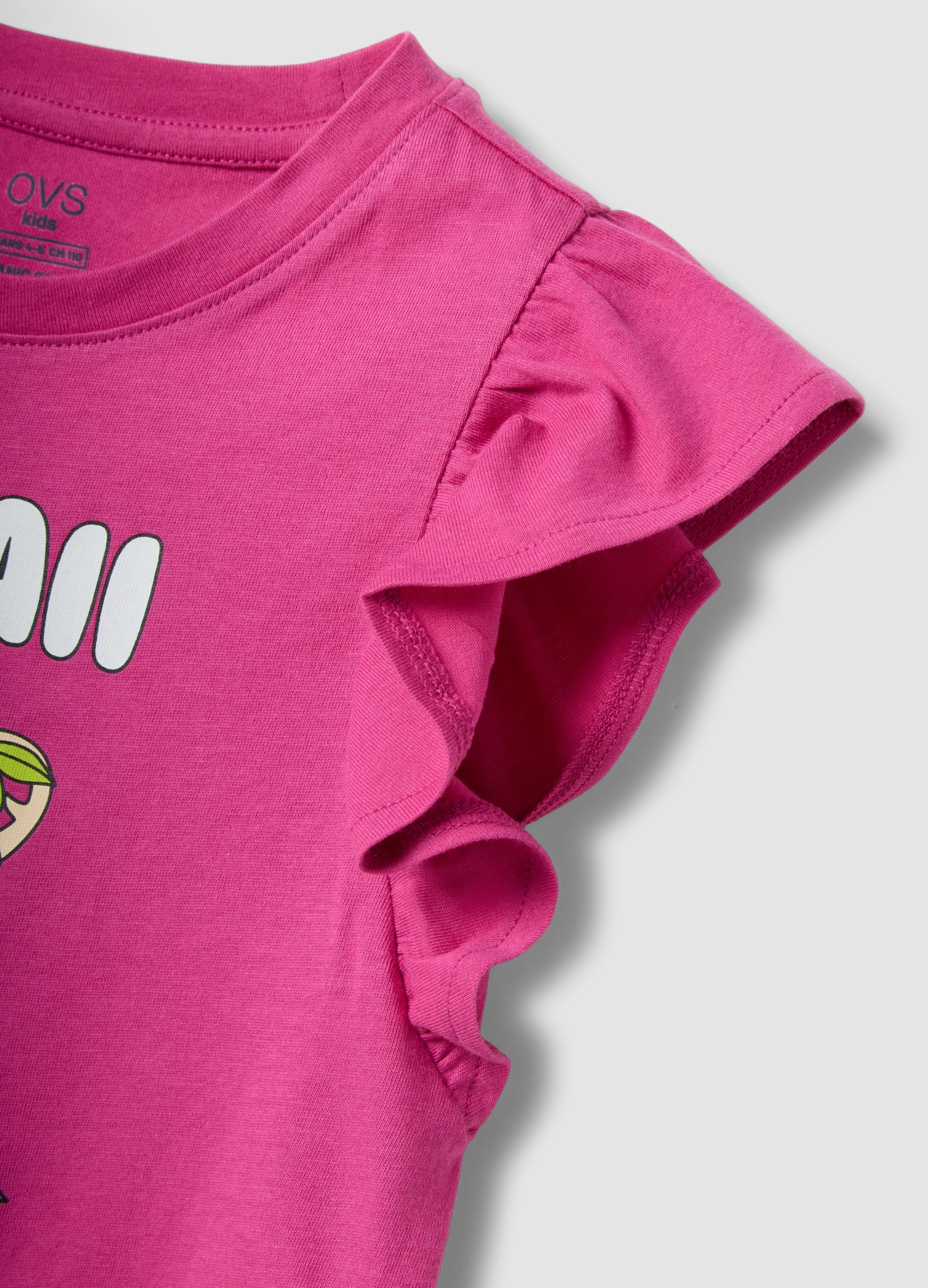 OVS Pink Organic Cotton Vest Top With Ruffles
