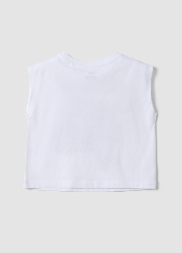OVS White Pure Cotton Vest Top With Print