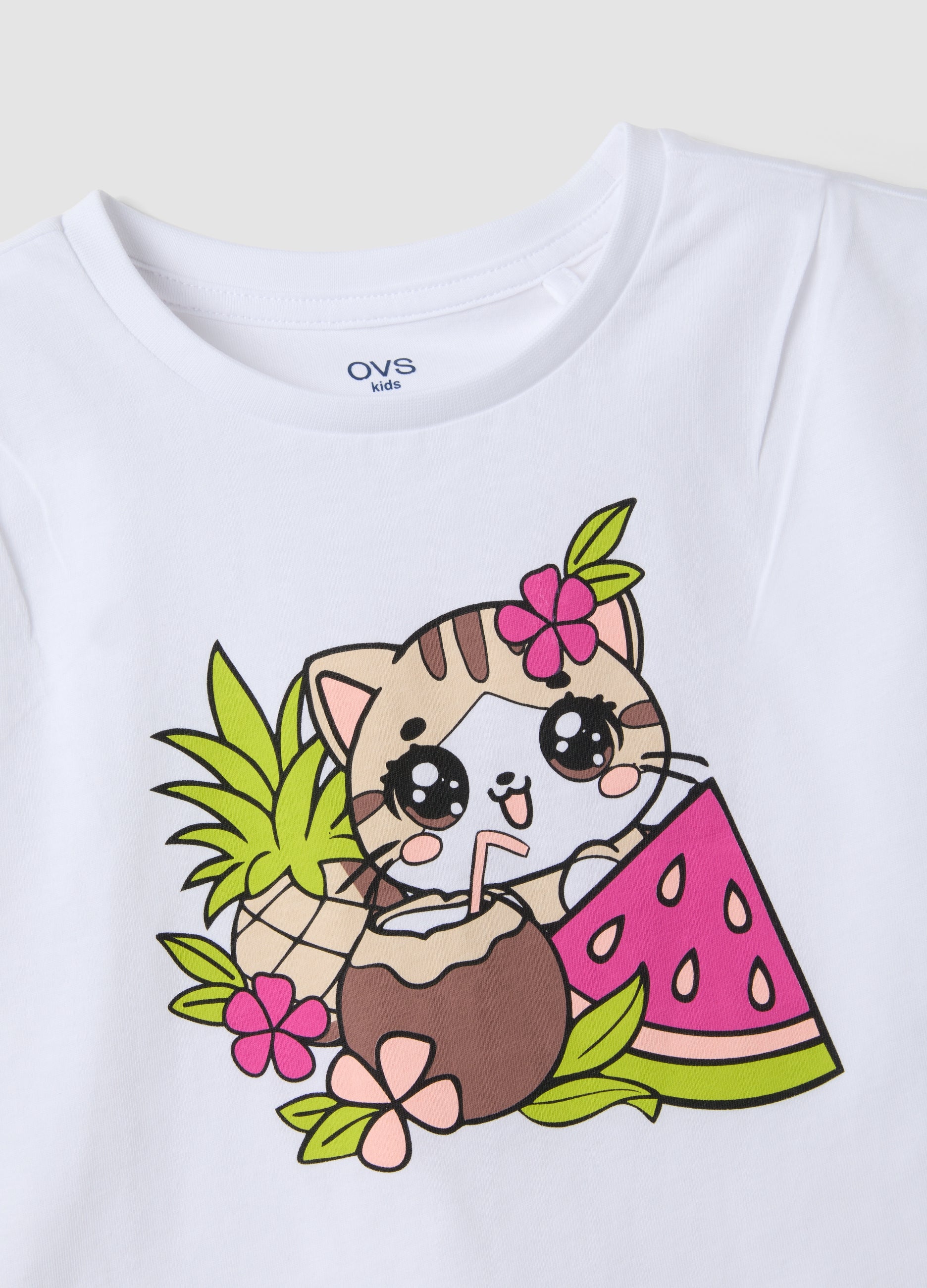 OVS White Pure Cotton Vest Top With Print