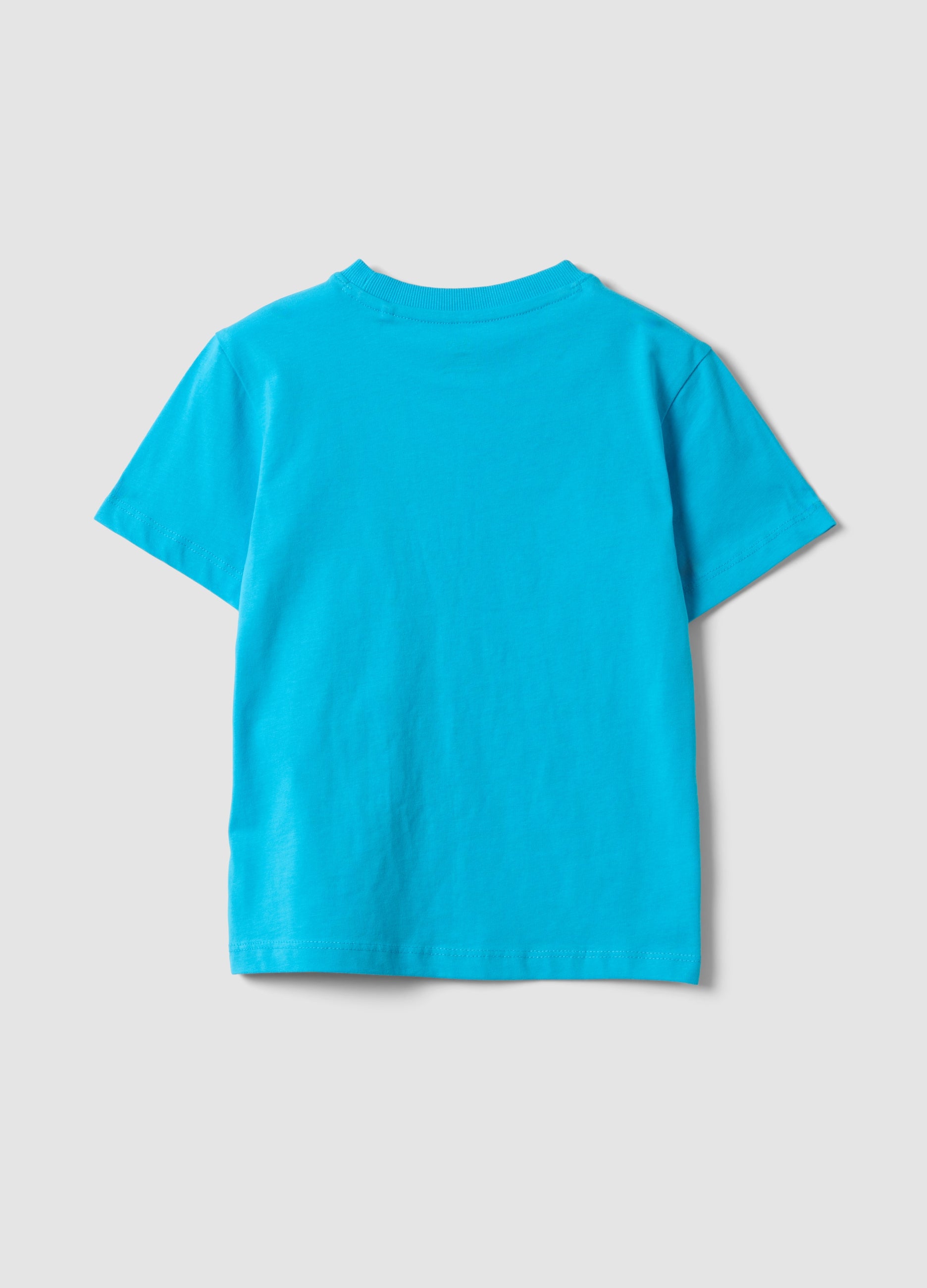 OVS Blue Pure Cotton Kids’ T-Shirt With Surf Print, Regular Fit