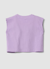 OVS Purple Cotton Tank Top With Rainbow Print