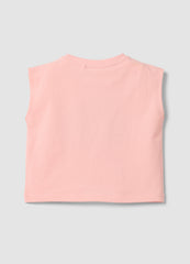 OVS Pink Pure Cotton Vest Top With Rainbow Print