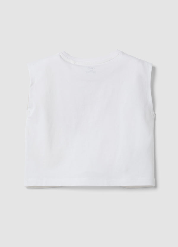 OVS White Pure Cotton Vest Top With Print