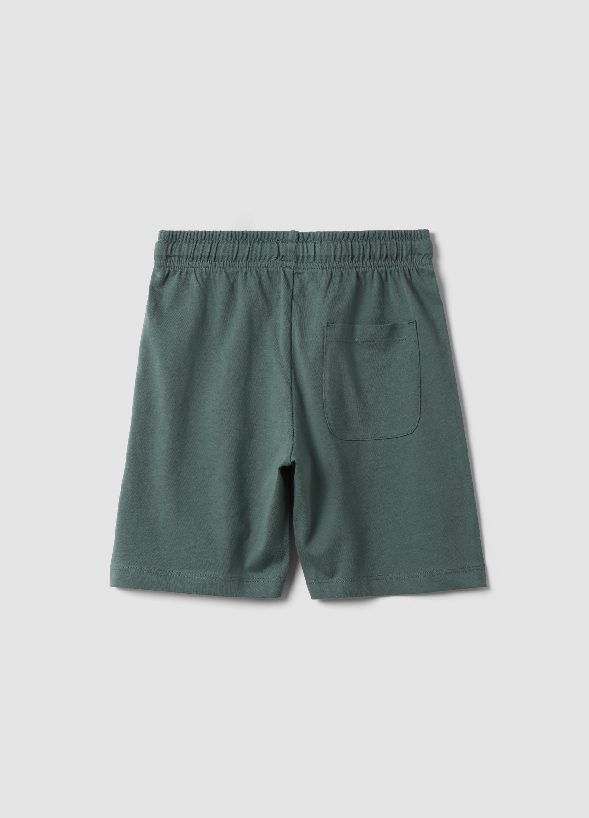 OVS Green Organic Cotton Shorts With Elasticated Waistband