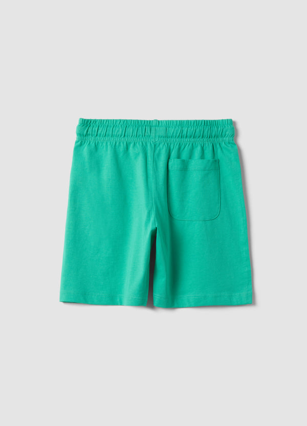 OVS Green Organic Cotton Shorts With Elasticated Waistband