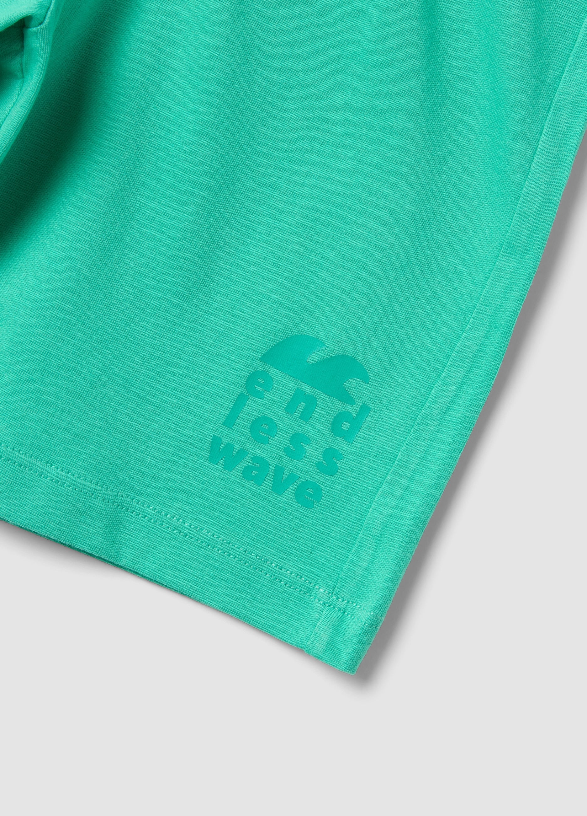 OVS Green Organic Cotton Shorts With Elasticated Waistband