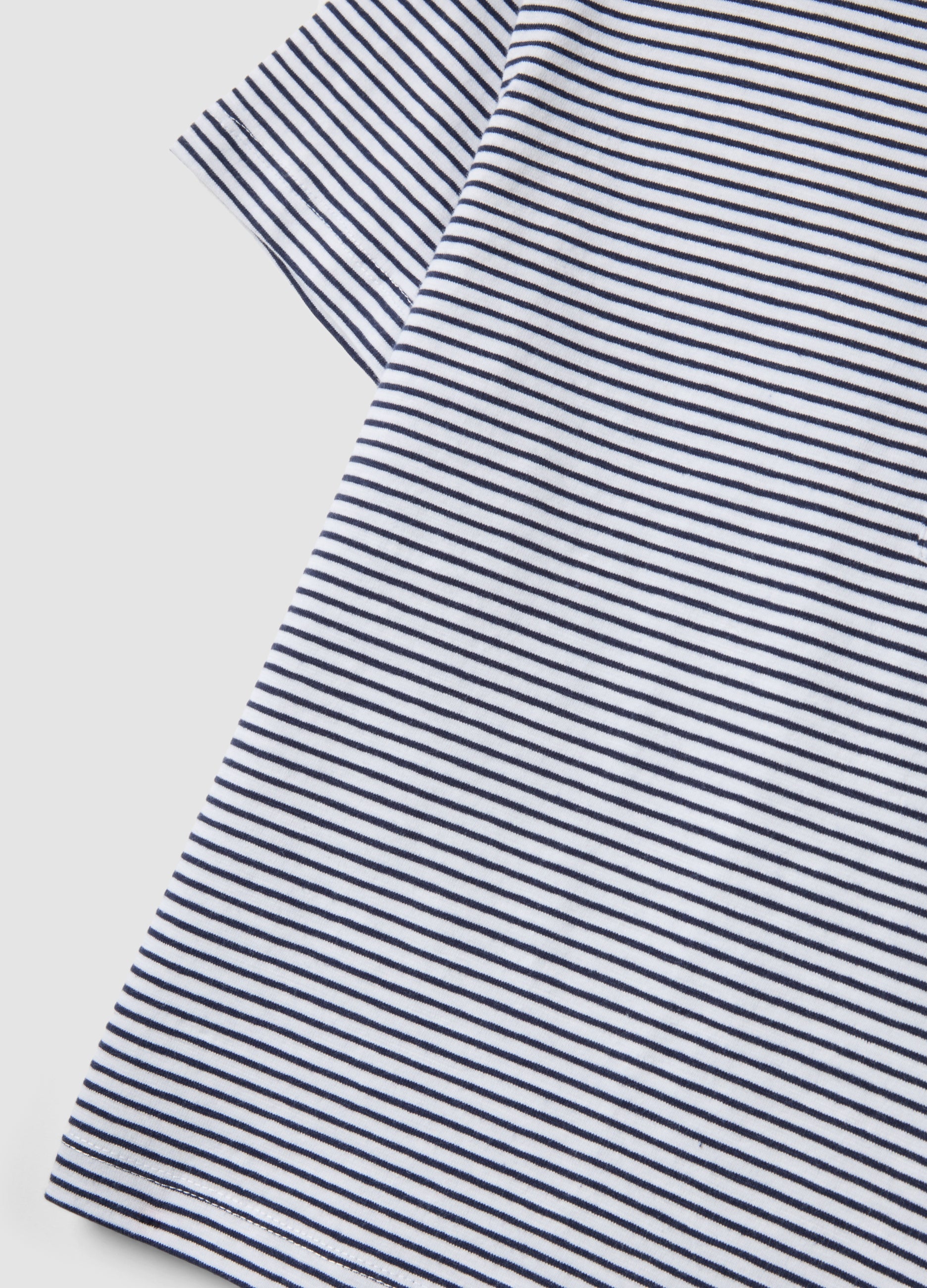 OVS Blue Striped Stretch Cotton T-Shirt