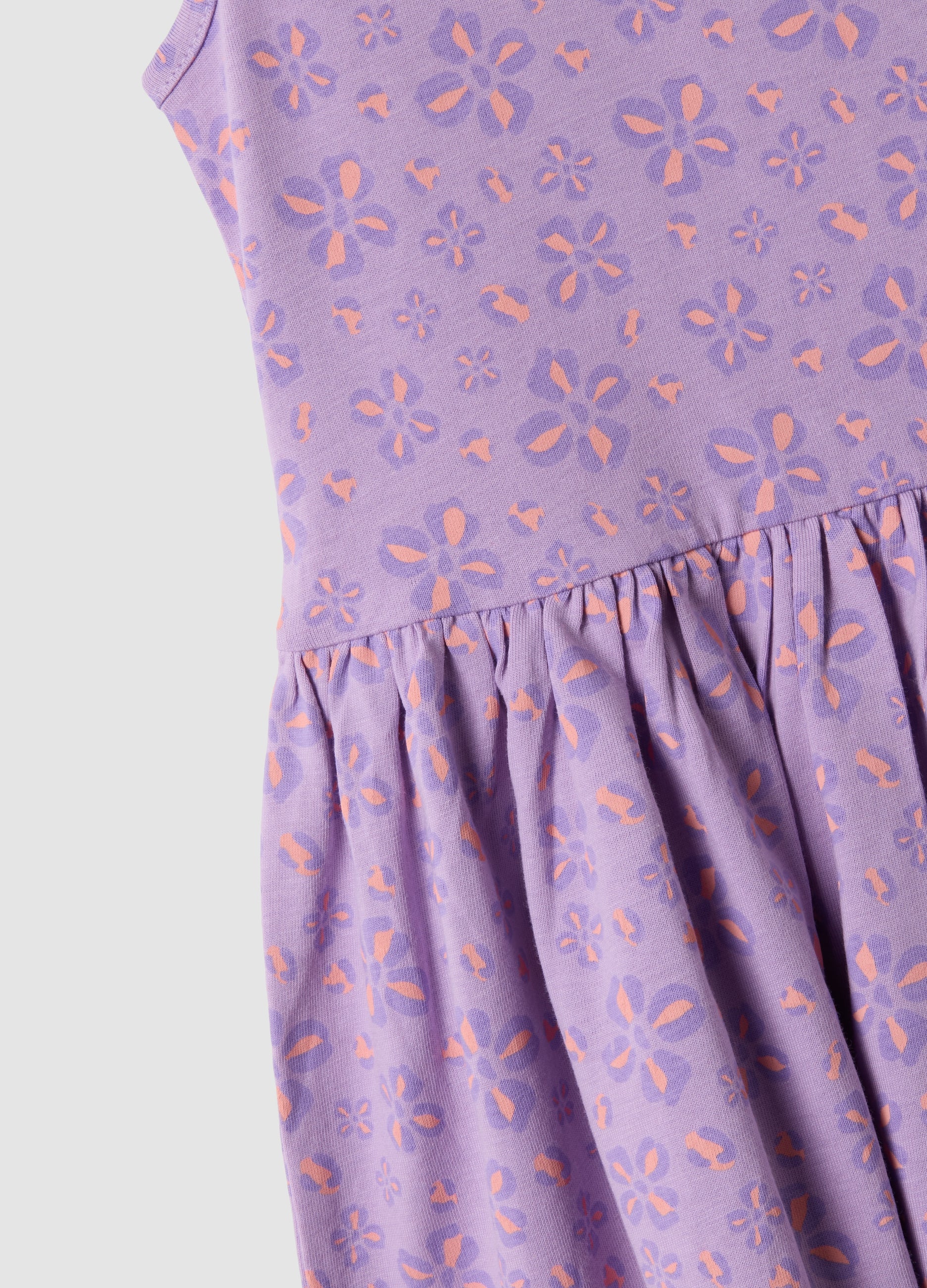 OVS Purple Pure Cotton Dress With Floral Print