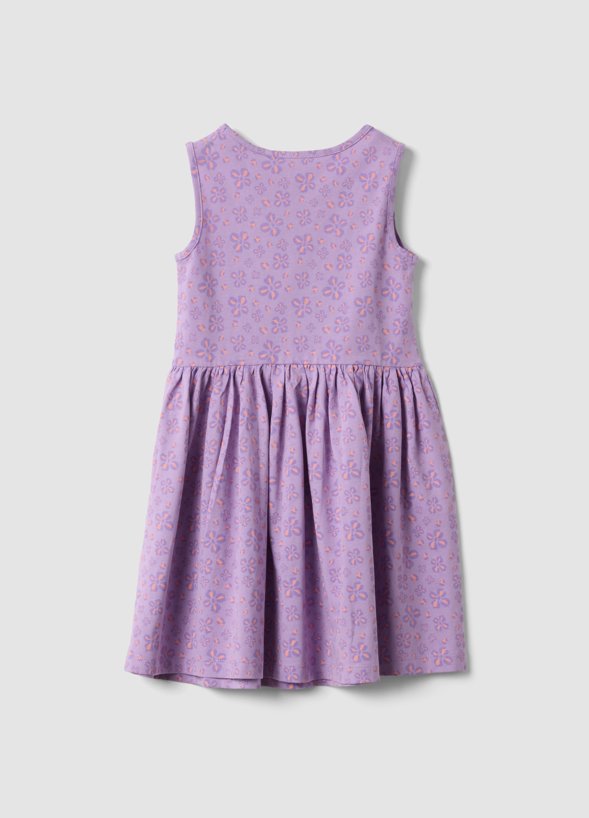 OVS Purple Pure Cotton Dress With Floral Print