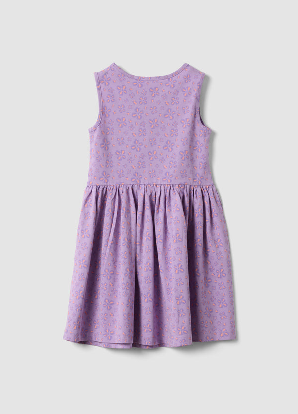 OVS Purple Pure Cotton Dress With Floral Print