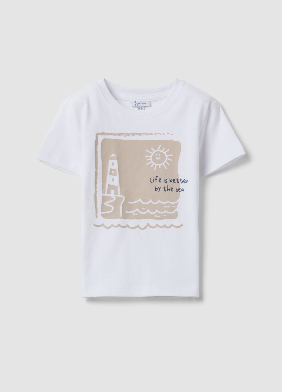 OVS White Organic Cotton Short-Sleeve Printed T-Shirt